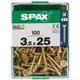 Spax - Universalschrauben 3.5 x 25 mm pz 2 Senkkopf - 100 Stk. Holzschrauben