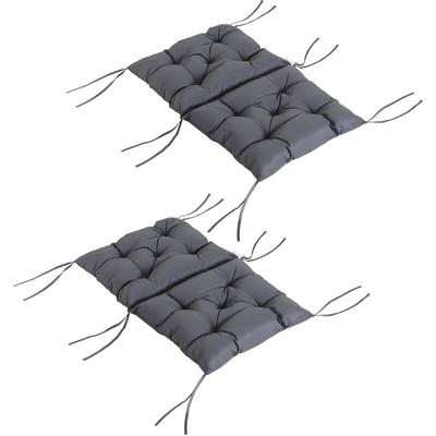 Outsunny - 2er-Set Sitzkissen, 98cm x 50cm x 8cm Stuhlkissen mit Bänder, Polsterauflage, Image