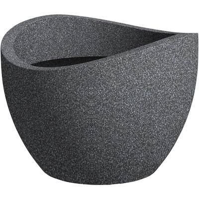 Wave Globe 40, Pflanzgefäß/Blumentopf/Pflanzkübel, rund, Farbe: Schwarz-Granit, hergestellt mit