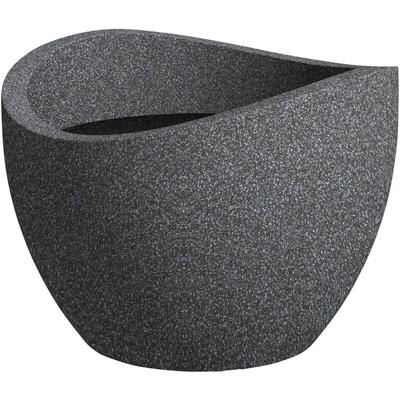 Wave Globe 40, Pflanzgefäß/Blumentopf/Pflanzkübel, rund, aus Kunststoff Farbe: Schwarz-Granit, 39,5 Image