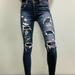American Eagle Outfitters Jeans | American Eagle Outfitters Distressed Denim High Rise Skinny Jeans Jegging Size 2 | Color: Blue | Size: 2