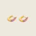 J. Crew Jewelry | J.Crew Oblong Pav Hoop Earrings Nwt Gold Brass Pink Glass Bd887 | Color: Gold/Pink | Size: Os