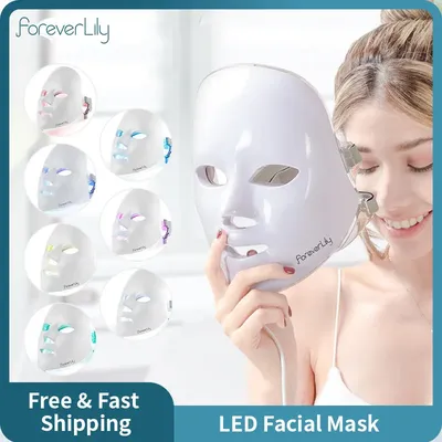 Foreverlily-Masque facial anti-rides à lumière LED thérapie photonique anti-âge anti-acné