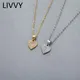 LIVVY – collier avec pendentif en forme de cœur en Zircon pour femme bijou Simple et romantique