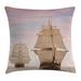 East Urban Home Ambesonne Ocean Throw Pillow Cushion Cover, Sailboat Gaff Top Sail Tall Wooden Sailing Ships Waves Print Photo | Wayfair