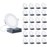 Infibrite 4" Ultra Slim 6000K IC LED Canless Recessed Lighting Kit in White | 0.3 H x 4.8 W in | Wayfair IB-001-6-9W-HLW-24PK