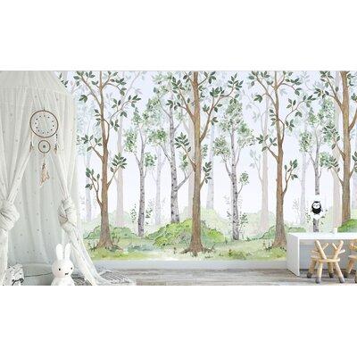 Red Autumn Magical Forest 19.75 by 24-Inch JP London Peel and Stick Removable Wall Decal Sticker Mural 