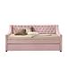 Red Barrel Studio® Full/Double Daybed w/ Trundle Upholstered/Polyester in Pink | 39 H x 57 W x 83 D in | Wayfair 8972C29AEEC548238CE3941A9BB2B16E