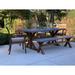 Birch Lane™ Fleur 74" Rectangular 7 - Person Outdoor Dining Set w/ Cushions Wood in Brown/Gray/White | Wayfair 6333F25A50514DF081122D6785FF01CE
