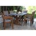 Birch Lane™ Fleur Rectangular 7 - Person 74" Long Outdoor Dining Set Wood/Stone/Concrete in Brown/Gray/White | Wayfair