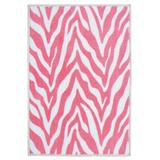 Pink/White 168 x 132 x 0.5 in Living Room Area Rug - Pink/White 168 x 132 x 0.5 in Area Rug - Everly Quinn Zebra Light Pink Area Rug For Living Room, Dining Room, Kitchen, Bedroom, , Made In USA | Wayfair