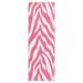 White 336 x 36 x 0.5 in Living Room Area Rug - White 336 x 36 x 0.5 in Area Rug - Everly Quinn Zebra Light Pink Area Rug For Living Room, Dining Room, Kitchen, Bedroom, , Made In USA | Wayfair