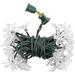 Arlmont & Co. Brilliant 25 Count Silver Glitter Floral Cap Warm White Led Bulb w/ End To End Connector in Green | 3 H x 13.3 W in | Wayfair