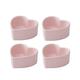 Sizikato Heart-Shaped Porcelain Souffle Dishes, Ramekins - 3.5 Inches for Souffle, Creme Brulee and Dipping Sauces - Set of 4