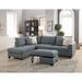 Gray Sectional - Latitude Run® Pasion 71" Wide Reversible Corner Sectional w/ Ottoman, Steel | 35 H x 105 W x 75 D in | Wayfair