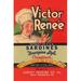 Buyenlarge 'Victor Renee Sardines' Vintage Advertisement in Green/Red | 36 H x 24 W x 1.5 D in | Wayfair 0-587-23936-0C2436