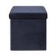 Coffre Pouf Pliable Retro Bleu Nuit