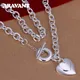 Aravant-Collier Double Coeur en Argent 925 pour Femme Bijoux Fantaisie JOFor