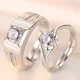 2 pcs/paire Cuivre Argent Plaqué Couple Classique Redimensionnable Bague de Fiançailles Hommes