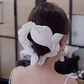 Cerceau de cheveux en satin blanc pour femmes décoration de cheveux blancs pour mariée coiffure de