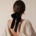 Chouchou Vintage en Velours Noir pour Femme et Fille Ruban artificiel astique Long Vêtements de