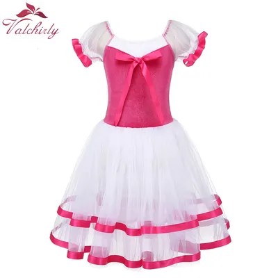 Robe tutu de ballet rose nickel é pour enfants vêtements de danse de ballerine costume de fête de