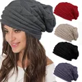 Bonnet unisexe en laine pour homme et femme chapeau respirant et chaud bonnet ample Skullies