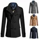 MRstuff-Veste de réparation en laine pour hommes pardessus masculin manteau à double boutonnage