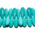 11x25mm 8 Strand Turquoise Blue Howlite Puffed Teardrop Beads For Jewelry Making