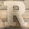 24 Rockwell Letter R Chevron Paint by Line Craft Wooden Unfinished Letter Build-A-Cross