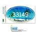 33149 Key Biscayne FL - Tropical Beach - Oval Zip Code Sticker