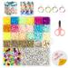 Alphabet Mold Kit TSV Silicone Number Letter Casting Mold Including Letter Resin Molds Key Rings Screw Eye Pins for Home DIY Craft Keychain Bracelet Necklace Earring Making