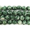 4mm Green Spot Jasper Faceted Round Beads Genuine Gemstone Natural Jewelry Making