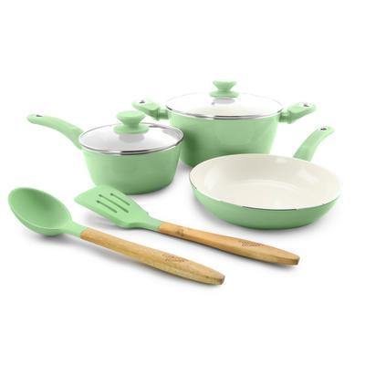 7 Piece Essential Core Aluminum Cookware Set in Mint