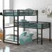 Multifunctional Design L-shaped Metal Triple Twin Size Bunk Bed, Black