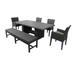 Belle Rectangular Outdoor Patio Dining Table With 4 Chairs and 1 Bench
