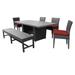 Belle Rectangular Outdoor Patio Dining Table With 4 Chairs and 1 Bench