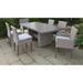 Florence Rectangular Outdoor Patio Dining Table with 4 Armless Chairs and 2 Chairs w/ Arms