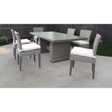 Monterey Rectangular Outdoor Patio Dining Table with 6 Armless Chairs