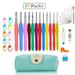 37 Pack Crochet Hooks Knitting Needles Set Ergonomic Soft Handles - Aluminum Blunt Needles - 2.0mm-8.0mm - Best Gifts for Mom