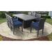 Barbados Rectangular Outdoor Patio Dining Table with 8 Armless Chairs