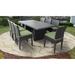 Belle Rectangular Outdoor Patio Dining Table with 8 Armless Chairs