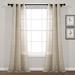 Lush Decor Farmhouse Textured Grommet Sheer Window Curtain Panel Pair