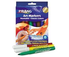 Dixon Prang Washable Watercolor Markers - 8 Assorted Colors, 8/Set