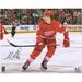 Moritz Seider Detroit Red Wings Autographed 16" x 20" Jersey Skating Photograph