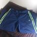 Adidas Pants & Jumpsuits | Adidas Workout Cropped Pants. Great Condition. Blue With Green Stripes On Sides. | Color: Blue/Green | Size: Lj