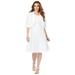 Plus Size Women's Fit-And-Flare Jacket Dress by Roaman's in White (Size 40 W) Suit