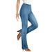 Plus Size Women's Bootcut Comfort Stretch Jean by Denim 24/7 in Light Stonewash Sanded (Size 42 WP) Elastic Waist