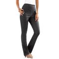 Plus Size Women's Straight-Leg Comfort Stretch Jean by Denim 24/7 in Black Denim (Size 44 T)