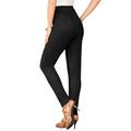Plus Size Women's Skinny-Leg Comfort Stretch Jean by Denim 24/7 in Black Denim (Size 34 T) Elastic Waist Jegging